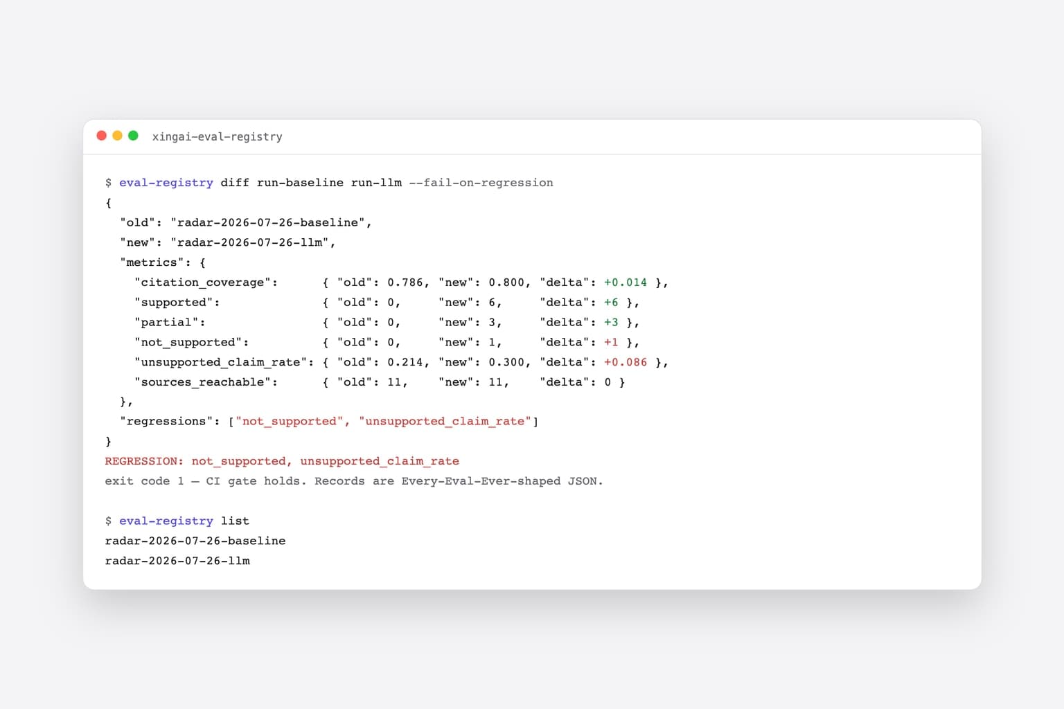 XingAI Eval Registry